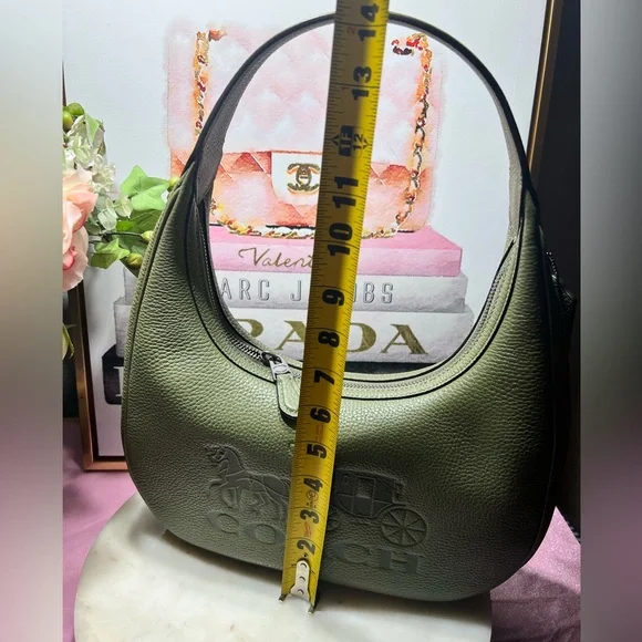 Coach Carmen Shoulder BagForest Green Leather Hobo Bag NWOT - Picture 14 of 14